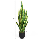 Planta artificial de serpiente sintética para decoración de interiores y exteriores de 35,5 pulgadas
