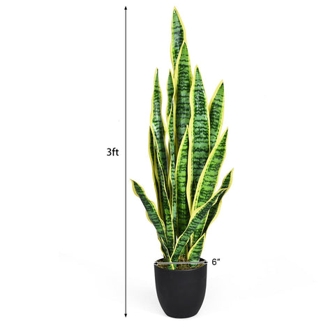 Planta artificial de serpiente sintética para decoración de interiores y exteriores de 35,5 pulgadas