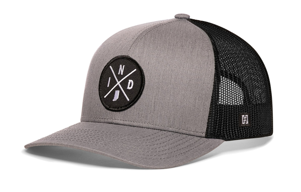 Indiana Trucker Hat  |  Black IND X Snapback