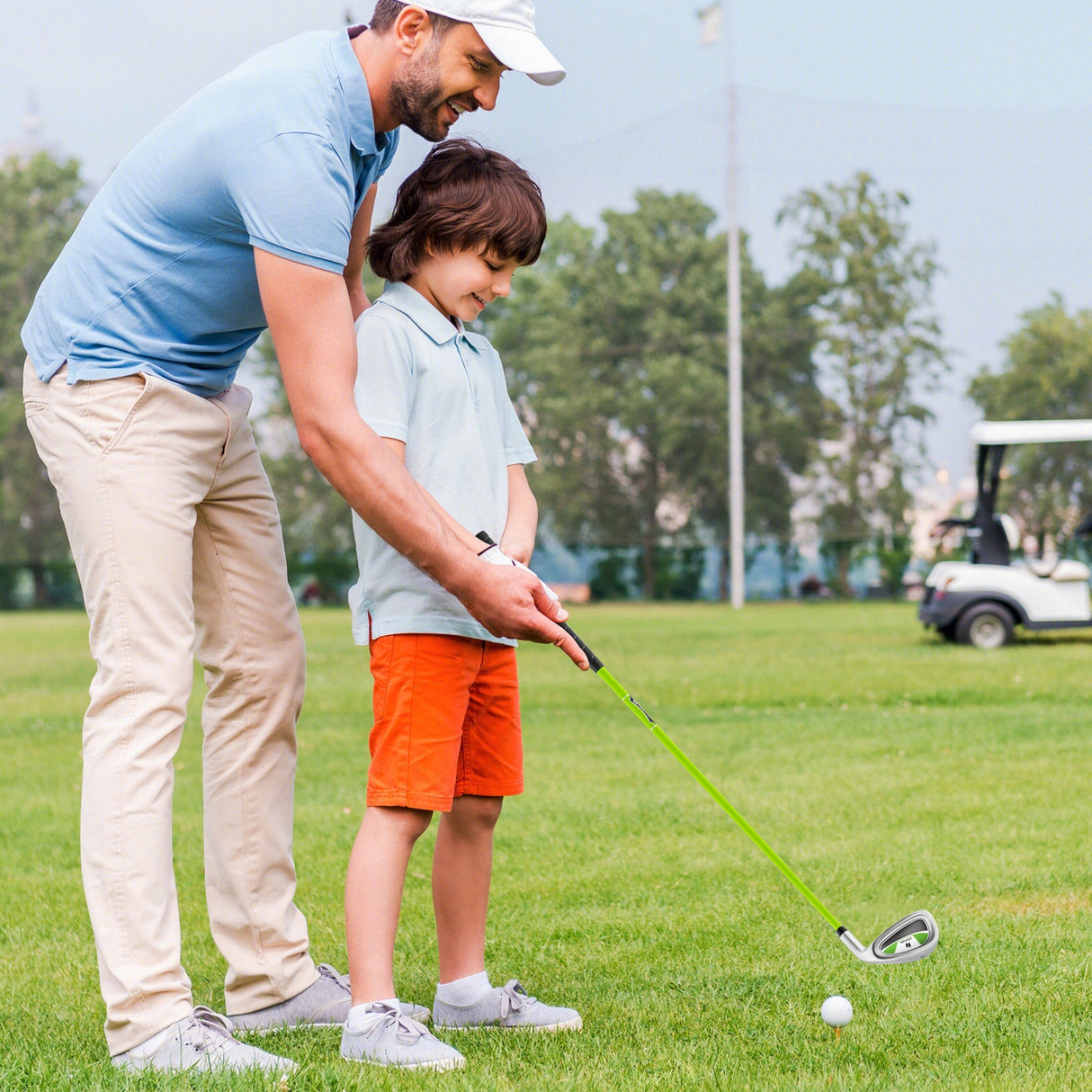 Palo de Golf Individual de Oro para Niños y Niñas con Varilla de Fibra de Vidrio y Funda