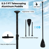 Tabla de paddle surf inflable (iSUP) y accesorios con 3 quillas y mochila