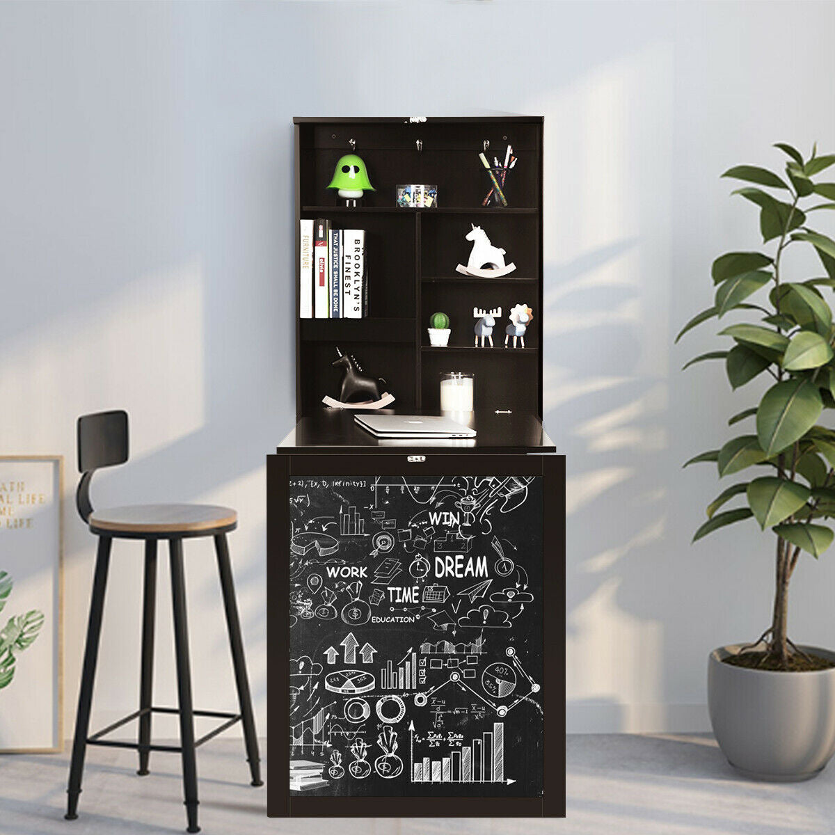 Mesa plegable de pared con pizarra
