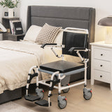 Silla de ruedas inodoro 4 en 1 con balde desmontable