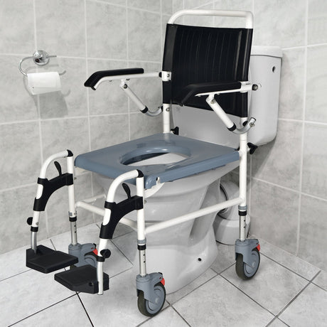 Silla de ruedas inodoro 4 en 1 con balde desmontable