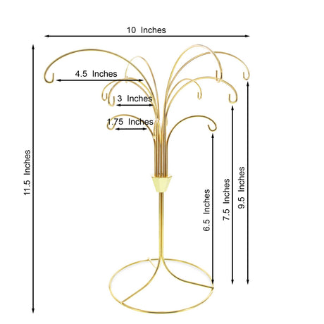 12-Arm Spiral Fountain Brass Gold Metal Ornament Stand Display 11.5 Inches (Taiwan)