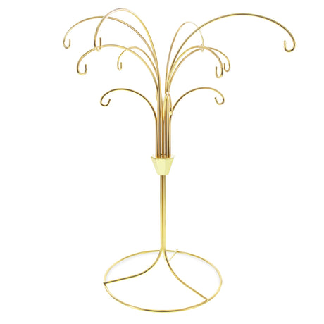 12-Arm Spiral Fountain Brass Gold Metal Ornament Stand Display 11.5 Inches (Taiwan)