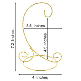 Twisted Wire Gold Metal Ornament Stand Display 7.2 Inches (Taiwan)