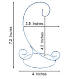 Twisted Wire Silver Metal Ornament Stand Display 7.2 Inches (Taiwan)
