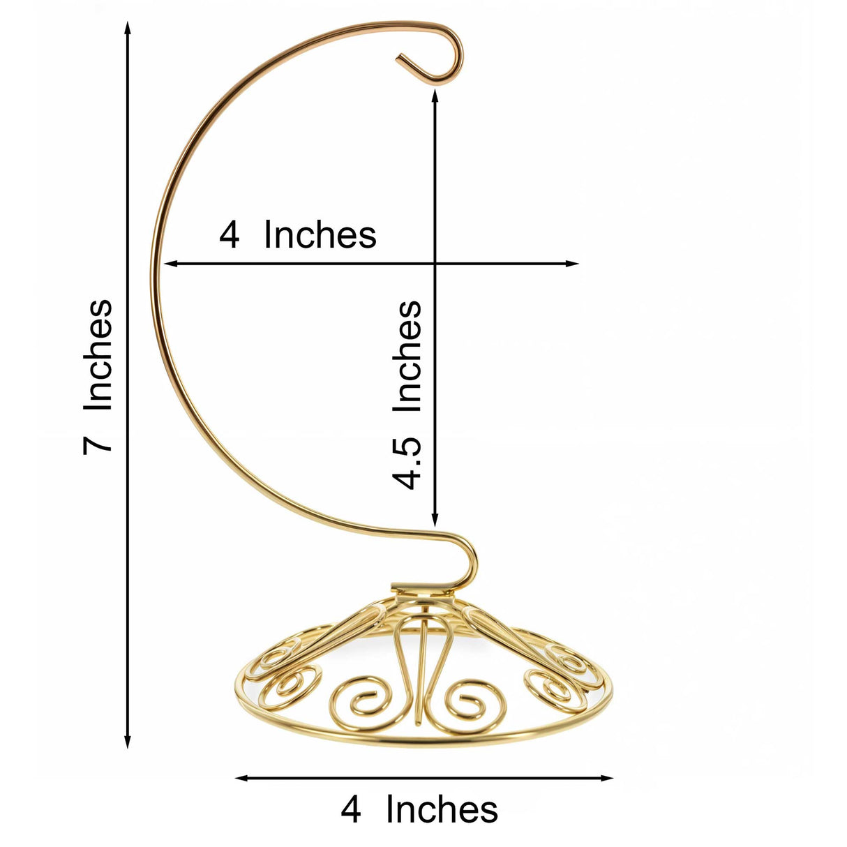 Curved Gold Wire Swirl Base Ornament Stand Display 7 Inches (Taiwan)