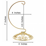 Curved Gold Wire Swirl Base Ornament Stand Display 7 Inches (Taiwan)