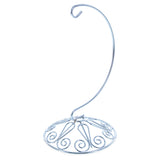 Curved Silver Wire Swirl Base Ornament Stand Display 7 Inches (Taiwan)