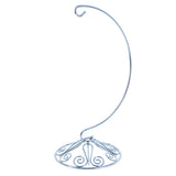 Curved Silver Wire Swirl Base Ornament Stand Display 8.75 Inches (Taiwan)