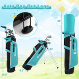 Juego completo de palos de golf júnior con bolsa con soporte y cubierta para la lluvia