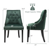 Modern Upholstered Button-Tufted Dining Chair with Naild Trim