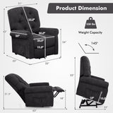 Recliner Chair Sofa for Elderly with Side Pocket and Remote Control