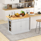Isla de cocina con almacenamiento y estantes ajustables de 3 niveles