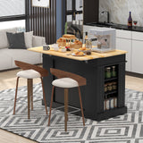 Isla de cocina con almacenamiento y estantes ajustables de 3 niveles