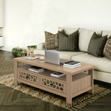 3-tier Coffee Table with 2 Drawers and 5 Support Legs
