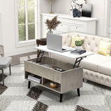 31.5 Inch Lift-Top Coffee Table with Hidden Storage and 2 Open Shelves