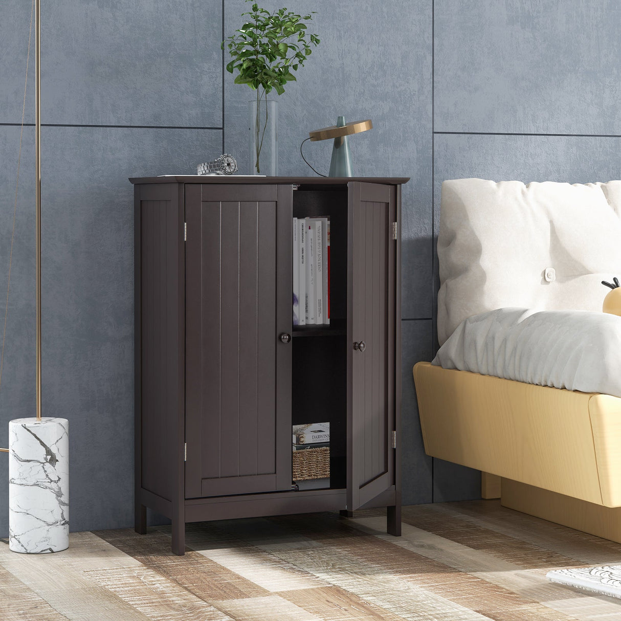 Mueble Armario de Doble Puerta para Suelo de Baño