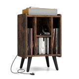 Vinyl Record Storage Turntable Stand with 4 Open Shelves