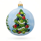 Bear Mailing Christmas Wish List Glass Ball Christmas Ornament  3.25 Inches