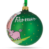 Farmer by the Barn Glass Ball Christmas Ornament 3.25 Inches