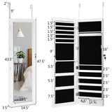 Armario para joyas con espejo, montado en la pared, con cerradura y luz LED