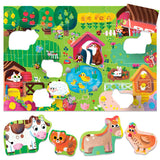 Headu Ecoplay Shaped Puzzle for Children - Farm Themed Educational Toy for Toddlers Aged 2-5 Years