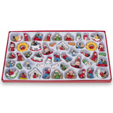 Set of 48 German Style Mini Wooden Christmas Ornaments