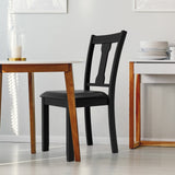 Juego de 2 sillas de comedor con estructura de madera de caucho y asiento acolchado tapizado
