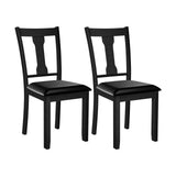 Juego de 2 sillas de comedor con estructura de madera de caucho y asiento acolchado tapizado