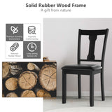 Juego de 2 sillas de comedor con estructura de madera de caucho y asiento acolchado tapizado