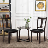 Juego de 2 sillas de comedor con estructura de madera de caucho y asiento acolchado tapizado