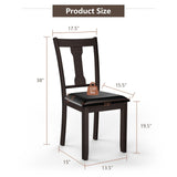Juego de 2 sillas de comedor con estructura de madera de caucho y asiento acolchado tapizado