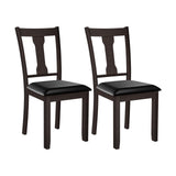 Juego de 2 sillas de comedor con estructura de madera de caucho y asiento acolchado tapizado