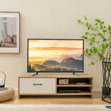 Mueble de TV con 2 estantes abiertos y cajón para televisores de 55 pulgadas