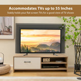 Mueble de TV con 2 estantes abiertos y cajón para televisores de 55 pulgadas