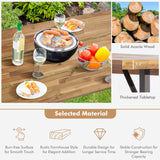 Juego de mesa de comedor para patio exterior de 6 personas con orificio para sombrilla de 2 pulgadas