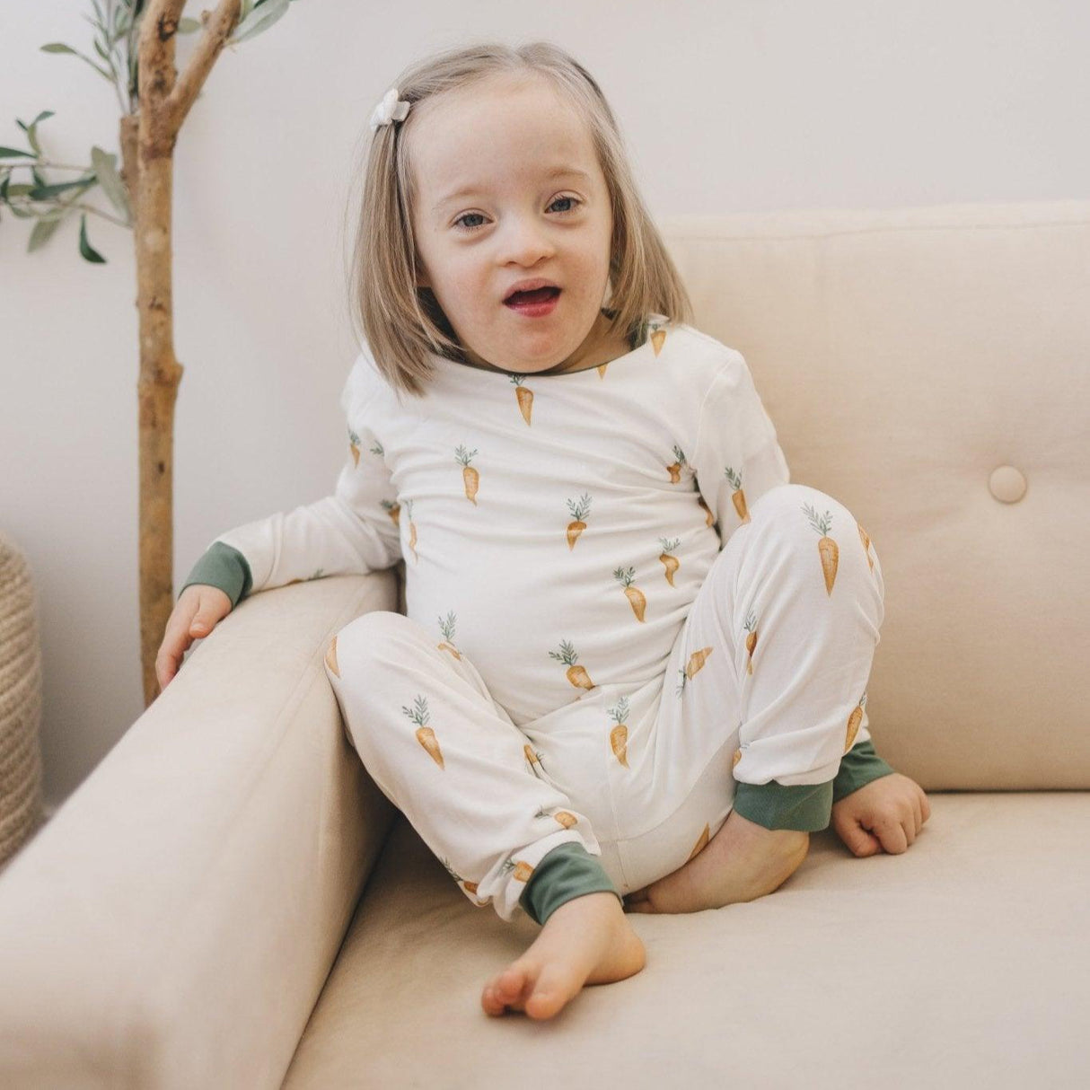 Pijama de bambú de 2 piezas "Keep Calm and Carrot On"