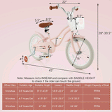 Bicicleta infantil de 16 pulgadas con freno de mano delantero y 2 ruedas de aprendizaje-Rosa
