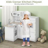 Juego de cocina infantil Conor, juguete de cocina con microondas y horno realistas, color blanco
