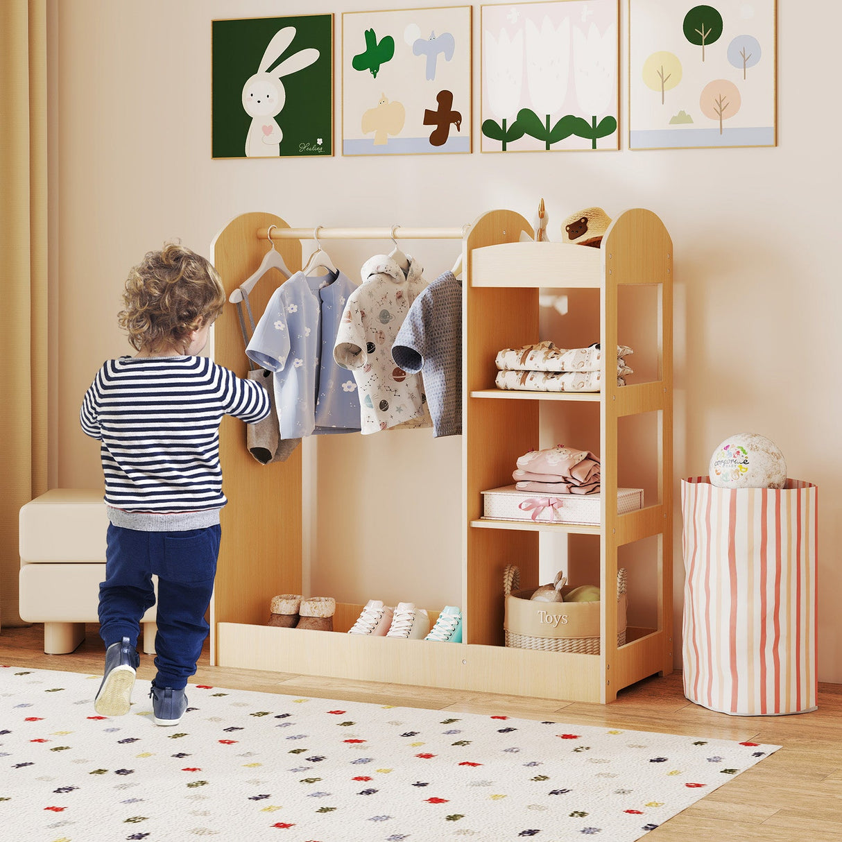 Almacenamiento de Disfraces para Niños con Espejo