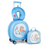 Kids Luggage Set with 14 Inches Carry-on Hardside Spinner Toddler Luggage and 10 Inches Backpack