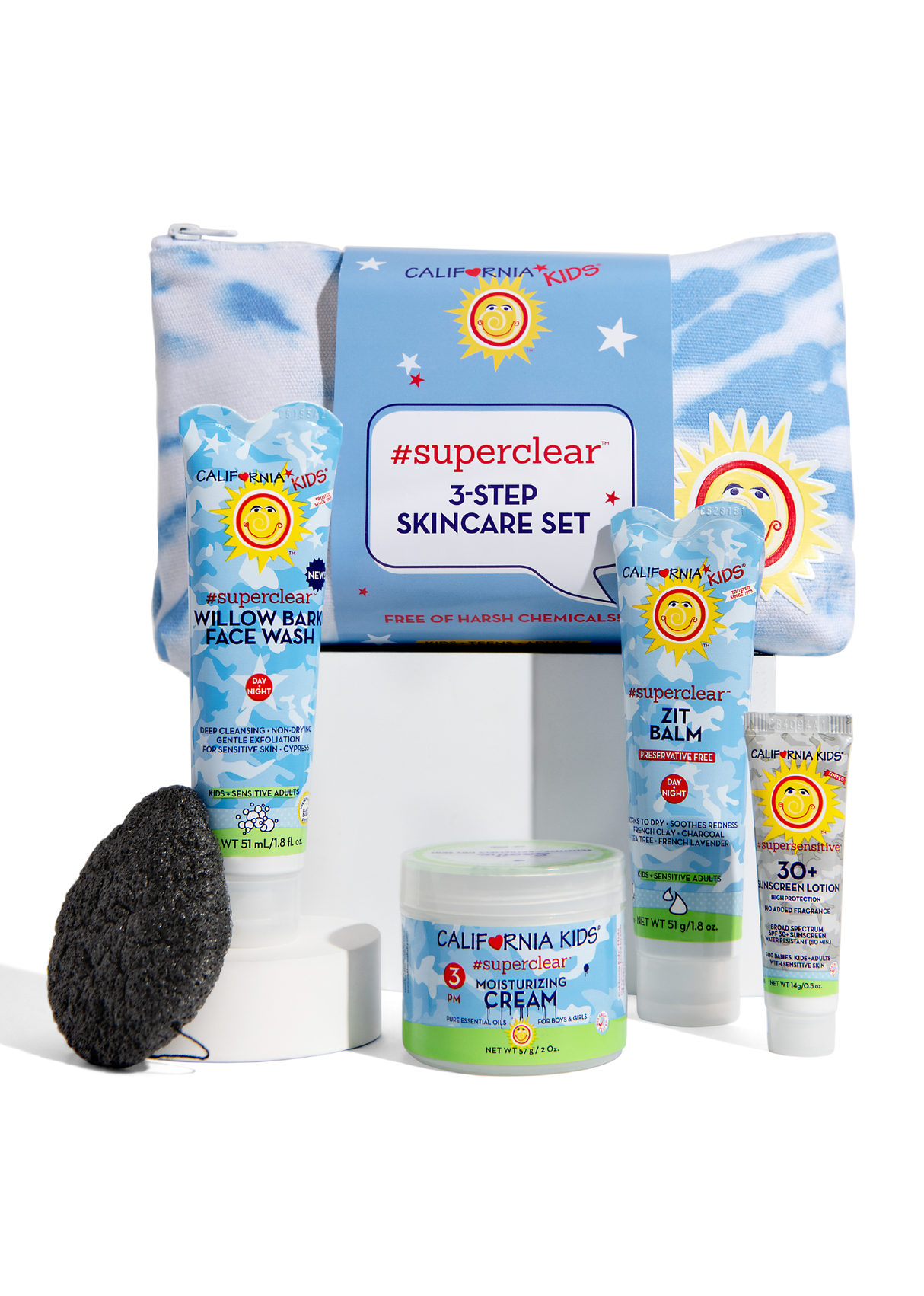 Kit de cuidado de la piel en 3 pasos California Kids® #superclear™