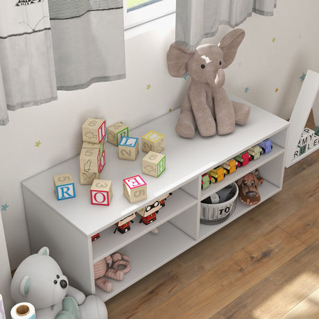 Mueble de TV de 4 cubos para televisores de hasta 45 pulgadas con estantes ajustables en 5 posiciones - Blanco
