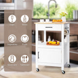 Isla de Cocina con Cajón de Almacenamiento y 3 Ganchos
