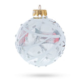 Red Finch on Snow Branch Glass Ball Christmas Ornament 3.25 Inches