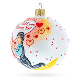 Proposal 'Will You Marry Me?' Glass Ball Christmas Ornament 4 Inches