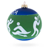Swimming, Boxing, Biking, Track, Rowing Sports Glass Ball Christmas Ornament 4 Inches